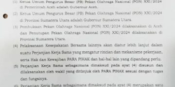 Kesepakatan pembukaan PON 2024 di Aceh
