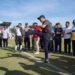 Danrem 011/ Lilawangsa Kolonel Inf Bayu Permana melakukan tendangan perdana bola kaki pertanda dibukanya Liga Santri Piala Kasad 2022 untuk wilayah Korem Lilawangsa di Stadion Mini Krueng Mane, Kecamatan Muara Batu, Aceh Utara, Sabtu pagi (6/8)