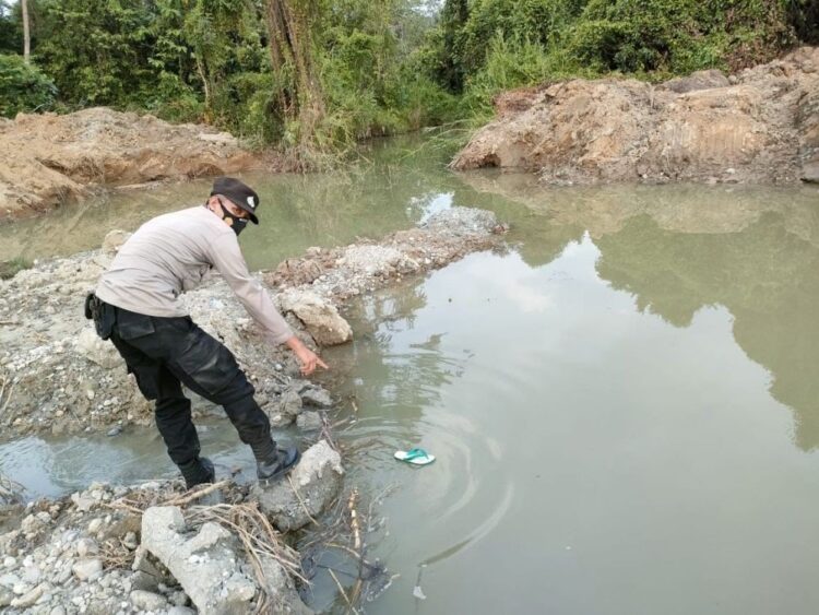 Lokasi alur tempat kakak dan adik tenggelam dan meninggal dunia di Gampong Blang Gleum, Kecamatan Julok, Aceh Timur, Sabtu (13/8/2022)