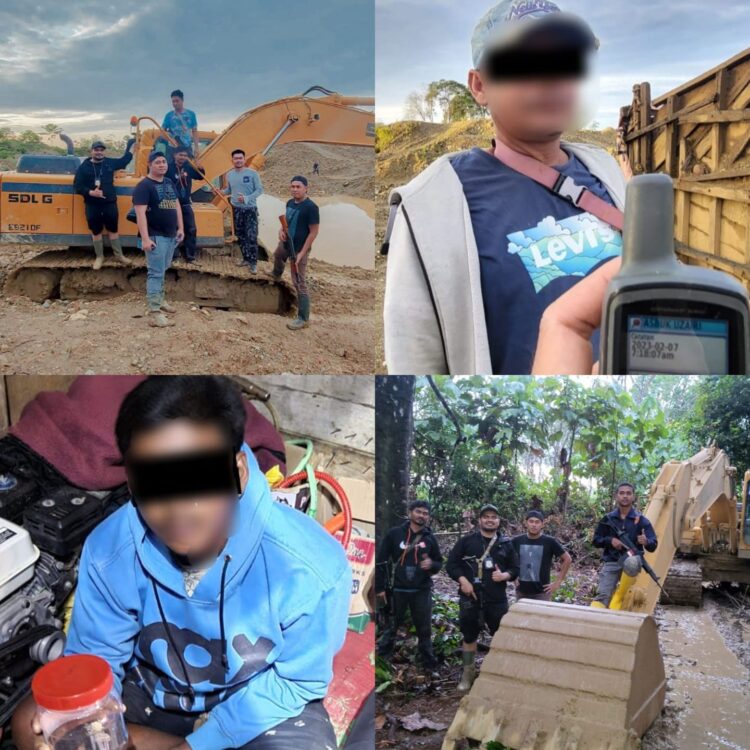 Polisi tangkap 7 penambang emas ilegal di Nagan Raya, dan mengamankan satu unit alat berat jenis excavator