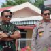 Pangdam IM Mayjen TNI Mohamad Hasan bersama Kapolda Aceh Irjen Pol Ahmad Haydar sedang mempersiapkan pengamanan kunjungan Presiden Joko Widodo di Bandara Malikussaleh Aceh Utara, Kamis (9/2)