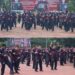 Polda Aceh memisahkan Polwan dan Polisi Laki-laki saat olahraga bersama, Jum'at (10/2)