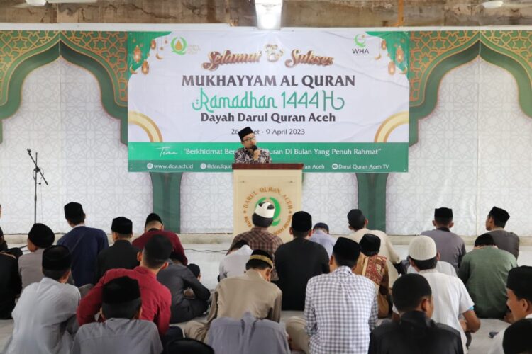 Sebanyak 222 santri Dayah Darul Quran Aceh (DQA) mengikuti program Mukhayyam Al Quran mulai 26 Maret sampai 9 April 2023 di komplek dayah tersebut, Gampong Tumbo Baro, Kecamatan Kuta Malaka, Aceh Besar
