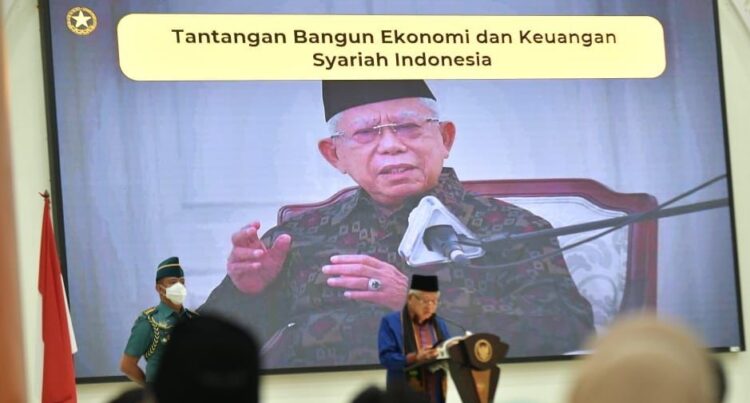 Wapres KH Ma'ruf Amin saat memberikan kuliah umumnya di Auditorium Prof Aly Hasjmy UIN Ar-Raniry, Darussalam, Banda Aceh, Kamis (30/3)