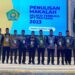 18 peserta yang mengikuti lelang jabatan pimpinan tinggi (JPT) Pratama untuk posisi Kakanwil Kemenag Aceh berfoto bersama usai mengikuti penulisan makalah di Jakarta
