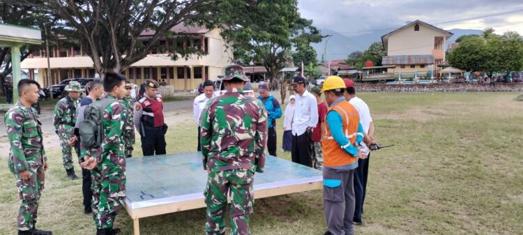 PLN ULP Blangkejeren mengikuti apel siaga latihan penanggulangan tanggap bencana yang digelar di Lapangan Pancasila Blangkejeren, Gayo Lues