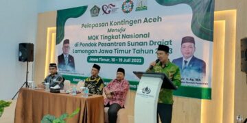 Pelepasan kafilah Provinsi Aceh yang terdiri atas 48 orang menuju ke MQK ke-7 Tingkat Nasional di Provinsi Jawa Timur