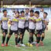 Pemain PSKD Kajhu melakukan selebrasi usai mencetak gol ke gawang Rimueng Meuaneuk FC di Stadion H Dimurthala Lampineung Banda Aceh, Senin sore (24/7)