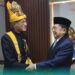 Mantan Wapres HM Jusuf Kalla (JK) turut menghadiri pengukuhan Wali Nanggroe Aceh Malik Mahmud Al Haytar dalam rapat paripurna istimewa di Gedung DPRA, Jum'at pagi (15/12)