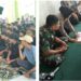 Perwakilan dari sejumlah remaja yang pernah terlibat komunitas genk motor yang diamankan Polsek Baitussalam membubarkan diri dan mendeklarasikan “Stop Kenakalan Remaja” di Meunasah Gampong Baet, Kecamatan Baitussalam, Aceh Besar, Kamis siang (1/2)
