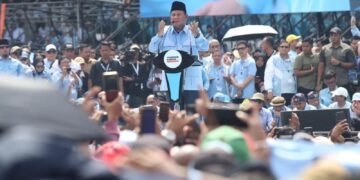 Calon presiden nomor urut 2 Prabowo Subianto menggelar kampanye akbar pada Sabtu, 10 Februari 2024 di Stadion Gelora Bung Karno (GBK), Jakarta Pusat