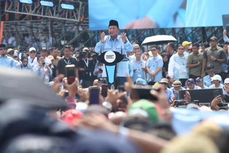 Calon presiden nomor urut 2 Prabowo Subianto menggelar kampanye akbar pada Sabtu, 10 Februari 2024 di Stadion Gelora Bung Karno (GBK), Jakarta Pusat