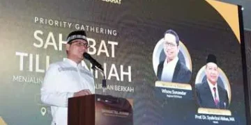 Regional CEO BSI Aceh Wisnu Sunandar saat membuka kegiatan Priority Gathering, Sabtu (27/4)