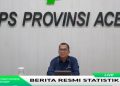 Kepala BPS Provinsi Aceh Ahmadriswan Nasution pada penyampaian Berita Resmi Statistik BPS Aceh, Senin (6/5)