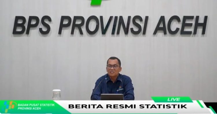 Kepala BPS Provinsi Aceh Ahmadriswan Nasution pada penyampaian Berita Resmi Statistik BPS Aceh, Senin (6/5)