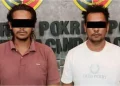 SL (33) dan ML alias Simin (39), dua pelaku penganiayaan yang memotong dua telinga warga Lamteh Ulee Kareng Banda Aceh ditangkap. (Foto: Dok. Polresta Banda Aceh)