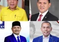 Empat ketua partai nasional di Aceh yakni TM Nurlif, Fadhlullah, Muslim dan Mawardi Ali kini berebut jadi Cawagub berpasangan dengan Cagub Aceh Muzakir Manaf atau Mualem. (Foto: Dok. Info Aceh)