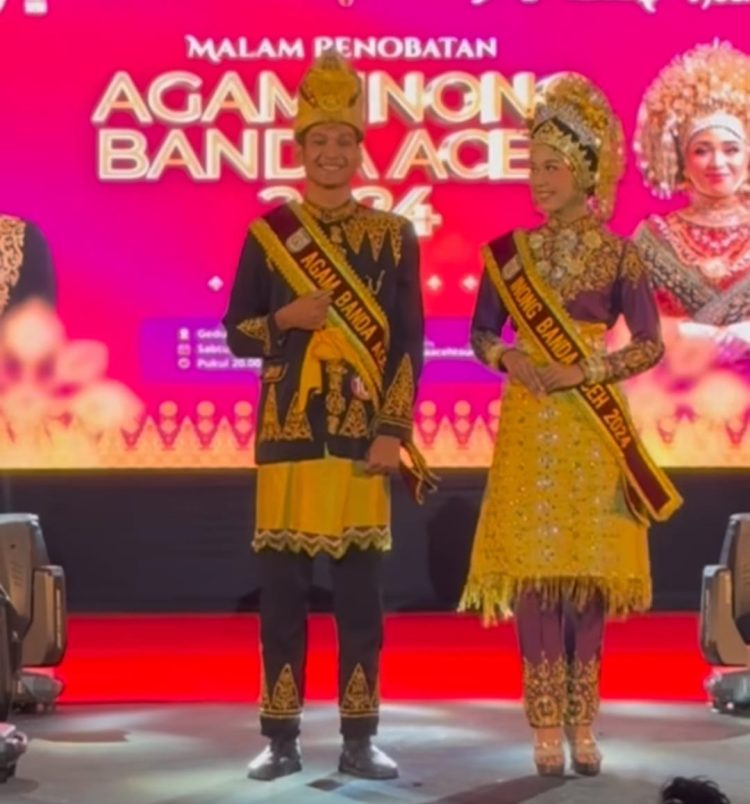 M Harist Al Harras dan Sri Rizki Handayani dinobatkan sebagai Agam Inong Kota Banda Aceh Tahun 2024. Foto: Istimewa