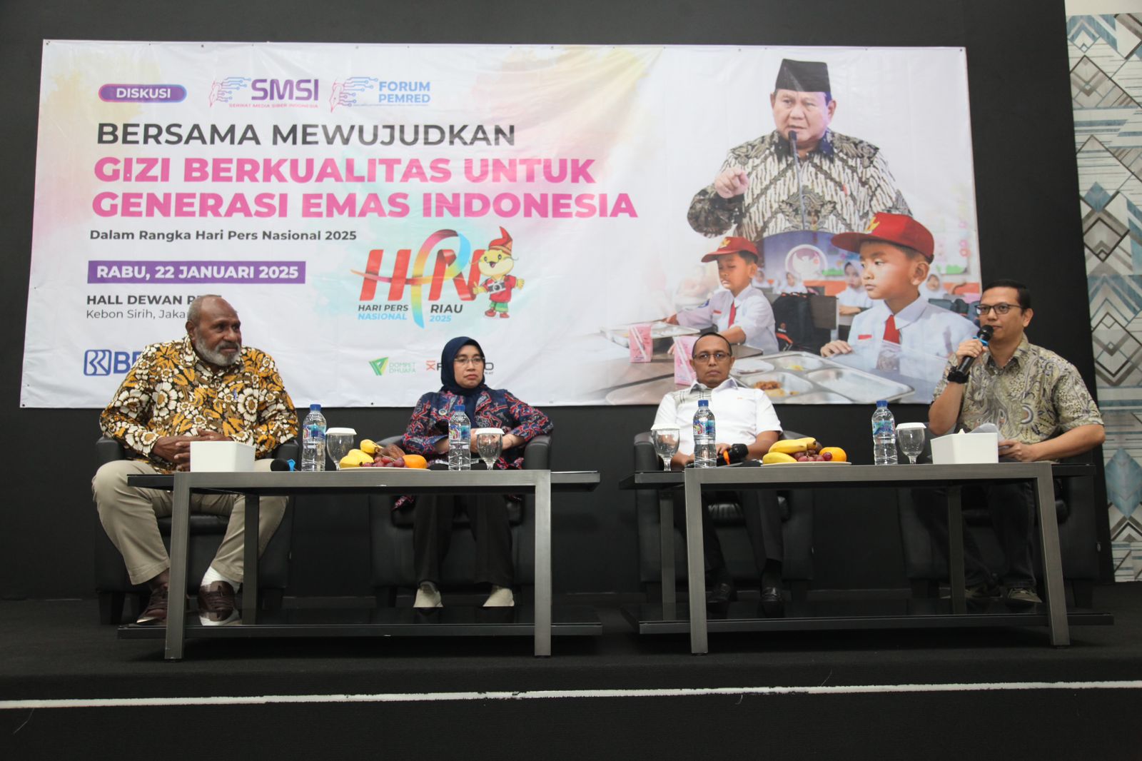Forum Pemred SMSI menggelar diskusi bertajuk “Bersama Mewujudkan Gizi Berkualitas untuk Generasi Emas Indonesia” di Kantor Dewan Pers, Jakarta Pusat, Rabu (22/1). Foto: Dok. Forum Pemred SMSI