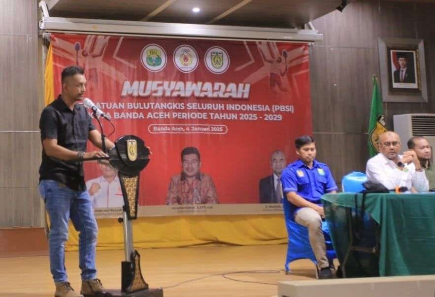 Teuku Arief Khalifah terpilih secara aklamasi sebagai ketua PBSI Banda Aceh periode 2025-2029