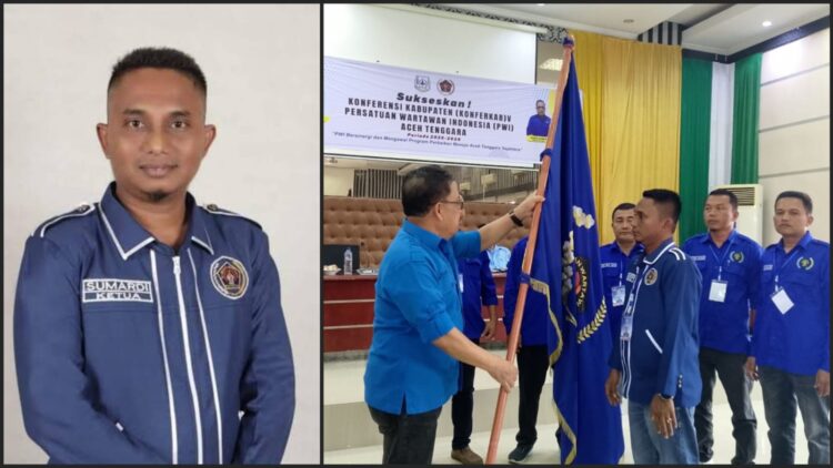 Sumardi terpilih secara aklamasi untuk memimpin PWI Aceh Tenggara periode kedua dalam Konferkab V di Oproom Setdakab di Kutacane, Sabtu, 22 Februari 2025. (Foto: Dok PWI Aceh)