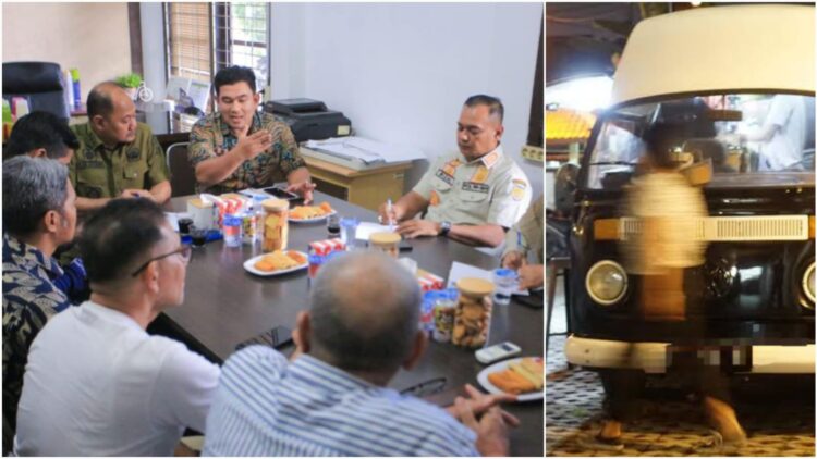 Pj Wali Kota Banda Aceh Almuniza Kamal menggelar rapat koordinasi untuk penertiban kafe mobil dan kios liar, di Kantor Camat Syiah Kuala, Kamis, 6 Februari 2025.