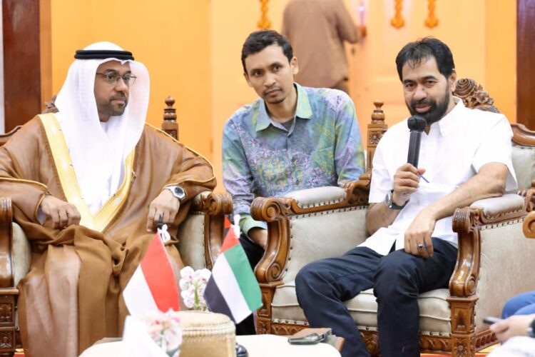 Gubernur Aceh Muzakir Manaf menerima kunjungan Dubes Uni Emirat Arab untuk Indonesia, Abdulla Salem Al Dhaheri di Pendopo Gubernur Aceh, Ahad (9/3/2025)