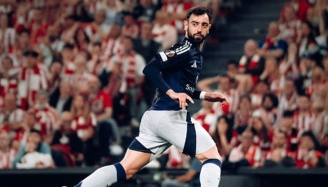 Gelandang Manchester United, Bruno Fernandes Sumber : x.com/ManUtd