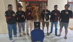 Polres Gayo Lues menangkap H (43), warga Desa Persiapan Sentang, Blangkejeren, Gayo Lues, ayah kandung pelaku pemerkosaan terhadap anaknya. (Foto: Dok. Humas Polres Gayo Lues)