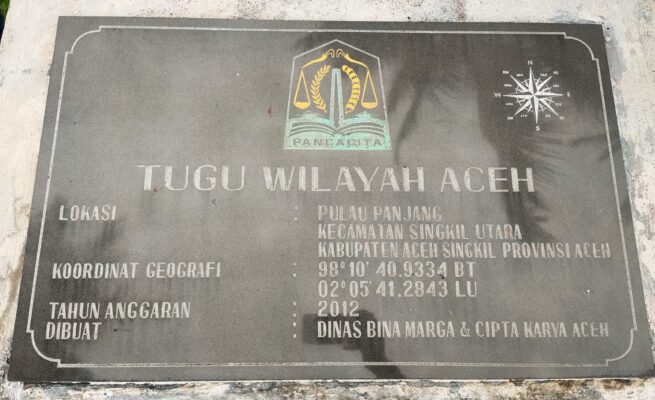 Tugu Pulau Panjang di Kecamatan Singkil Utara, wilayah Aceh. Dok. Infoaceh.net