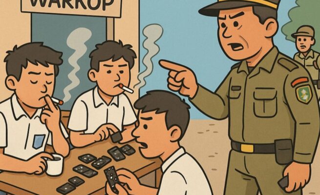 Pelajar yang berkeliaran di warkop saat jam belajar di seputaran Kota Banda Aceh. (Foto: Ilustrasi. Dok. Infoaceh.net)