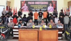 Polres Bener Meriah melakukan penindakan terhadap aktivitas geng motor bersenjata tajam yang melibatkan puluhan remaja di bawah umur