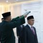 Menteri Agama Nasaruddin Umar melantik Khairunnas sebagai Inspektur Jenderal Kementerian Agama di Kantor Kementerian Agama RI, Jakarta, Selasa (9/5)