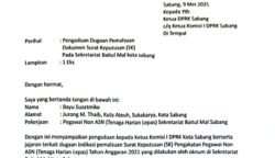 Bayu Suzatmiko, Pegawai Non ASN di Sekretariat Baitul Mal Kota Sabang melaporkan dugaan pemalsuan SK Pengangkatan Pegawai Non ASN