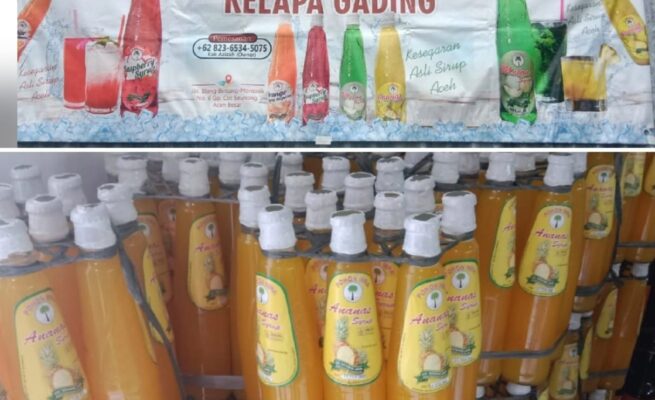 Sirup Kelapa Gading produk asli Aceh Besar di Gampong Cot Seunong, Kecamatan Montasik