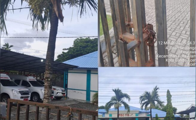 Banda Aceh, Infoaceh.net — Layanan Public Safety Center (PSC) 119 Aceh kembali menjadi sorotan tajam setelah gagal merespons situasi darurat yang dialami seorang pasien hanya sekitar satu kilometer dari kantor PSC di Jln. Dr. Syarif Thayeb No. 11, Bandar Baru, Kecamatan Kuta Alam, Kota Banda Aceh. Meski keluarga pasien telah berulang kali menelepon, tak satu pun panggilan direspons. Ironisnya, saat mereka mendatangi langsung kantor PSC, pagar dalam kondisi tergembok dan tak ada petugas yang terlihat di pos jaga. Empat unit ambulans tampak terparkir rapi di halaman kantor—namun tak satu pun bergerak. Zainal, keluarga pasien yang mengalami sesak napas berat hingga nyaris tak sadarkan diri, menyampaikan kekecewaannya. “Ambulans ada di depan mata, fasilitas negara yang seharusnya jadi hak rakyat. Tapi kami dibiarkan panik dan kebingungan tanpa bantuan apa pun. Kami sangat marah,” ujarnya, Senin (12/5/2025). Upaya mencari pertolongan pun terus dilakukan. Zainal sempat menuju Rumah Sakit Umum Daerah Zainoel Abidin (RSUDZA) dan sejumlah rumah sakit lainnya, namun tetap tanpa hasil. “Dua ambulans di IGD hanya terparkir. Saat kami minta bantuan, malah ditunjukkan daftar antrean panjang dan disuruh kembali hubungi PSC,” ungkapnya. Dalam kondisi hampir putus asa, keluarga akhirnya berhasil menghubungi PSC Banda Aceh. Satu unit ambulans dari Ulee Lheue—lokasi yang cukup jauh—baru datang dan membawa pasien ke rumah sakit. “Kami mohon Inspektorat dan Ombudsman turun tangan menyelidiki kegagalan sistem ini. Tenaga kesehatan menuntut pembayaran jasa medis dan TPP dibayar dobel. Tapi dengan pelayanan seperti ini, bagaimana mungkin masyarakat bisa ikhlas?,” tegas Zainal. Peristiwa ini menimbulkan pertanyaan besar terkait efektivitas layanan darurat di Aceh serta akuntabilitas lembaga publik yang seharusnya sigap dan tanggap menghadapi situasi darurat.