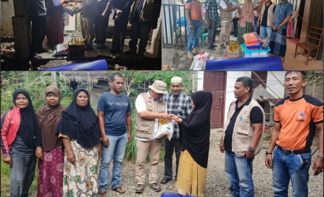 Pemkab Aceh Selatan melalui BPBD menyerahkan bantuan masa panik kepada tiga keluarga korban gempa bumi di Aceh Selatan