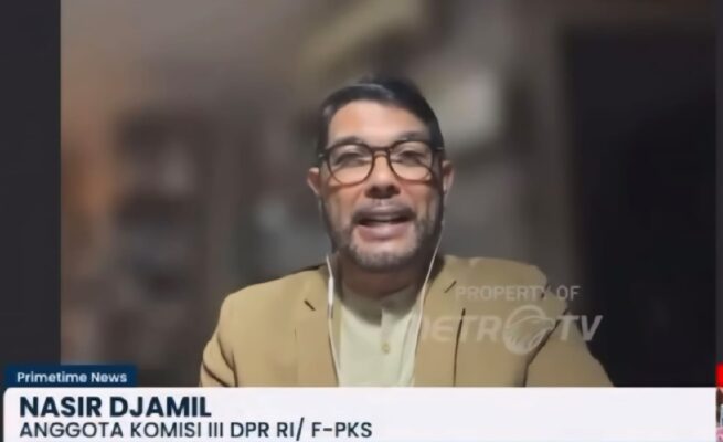 Anggota Komisi III DPR RI dari Fraksi PKS, M Nasir Djamil dalam wawancara di kanal Metro TV