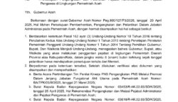 79 Pejabat Eselon III dan IV Pemerintah Aceh Disetujui Mendagri untuk Dilantik