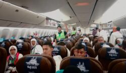 Jamaah haji Aceh kloter 01 sudah tiba di Bandara King Abdul Aziz, Jeddah, Arab Saudi setelah menempuh perjalanan sekitar 7,5 jam, Ahad (18/5). (Foto: For Infoaceh.net)