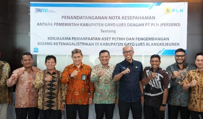 Pemkab Gayo Lues dan PT PLN menandatangani MoU untuk kerja sama pemanfaatan aset PLTPH serta pengembangan sektor ketenagalistrikan di wilayah Kabupaten Gayo Lues, pada Kamis, 22 Mei 2025