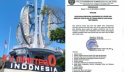 Tugu Kilometer Nol, ikon geografis yang menandai ujung barat Indonesia di Pulau Weh, Sabang, resmi ditutup sementara sejak 22 Mei 2024.