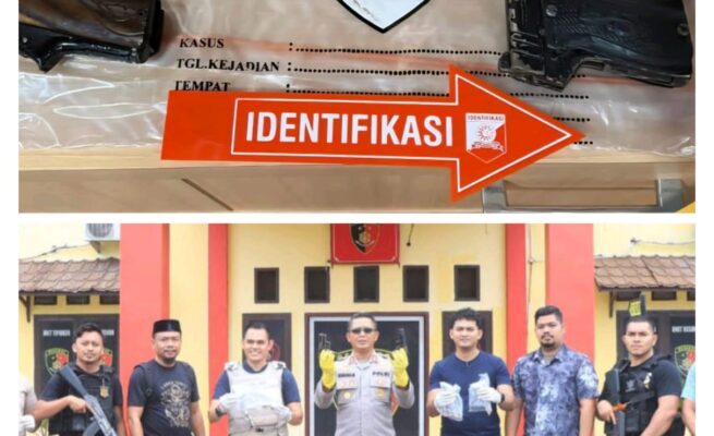 Satreskrim Polres Aceh Utara menangkap pemuda berinisial S alias Sinyak (21), warga Tanah Luas, Aceh Utara atas dugaan kepemilikan senjata api ilegal. (Foto: Dok. Polres Aceh Utara)