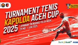 Sebanyak 23 tim dari berbagai instansi memperebutkan piala bergilir dalam turnamen tenis Kapolda Aceh Cup 2025 yang digelar di Lapangan Tenis Trengginas Polda Aceh, mulai 29 Mei hingga 1 Juni 2025