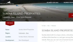 Pemerintah Provinsi Nusa Tenggara Timur (NTT) tengah menyelidiki pelaku yang diduga menjual Pulau Sumba secara daring melalui situs penjualan pulau pribadi.