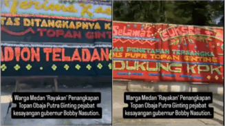 Karangan Bunga Berderet, KPK Diapresiasi Usai Tahan Orang Kepercayaan Bobby Nasution