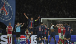 Pemain PSG rayakan keberhasilan lolos ke final Liga Champions