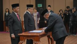 Gubernur Bank Indonesia (BI), Perry Warjiyo resmi melantik dua pemimpin baru satuan kerja (dok: wesite BI)