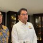 Wakil Ketua Umum Koordinator Bidang Hukum dan HAM, Sarana/Prasarana Kadin Indonesia, Aziz Syamsudin (kanan) dan Ketua BANI Anangga W. Roosdiono (kiri)