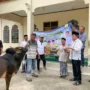 Satu ekor sapi qurban Partai Golkar Aceh diserahkan kepada masyarakat Gampong Cot Madhi, Kecamatan Blang Bintang, Aceh Besar.